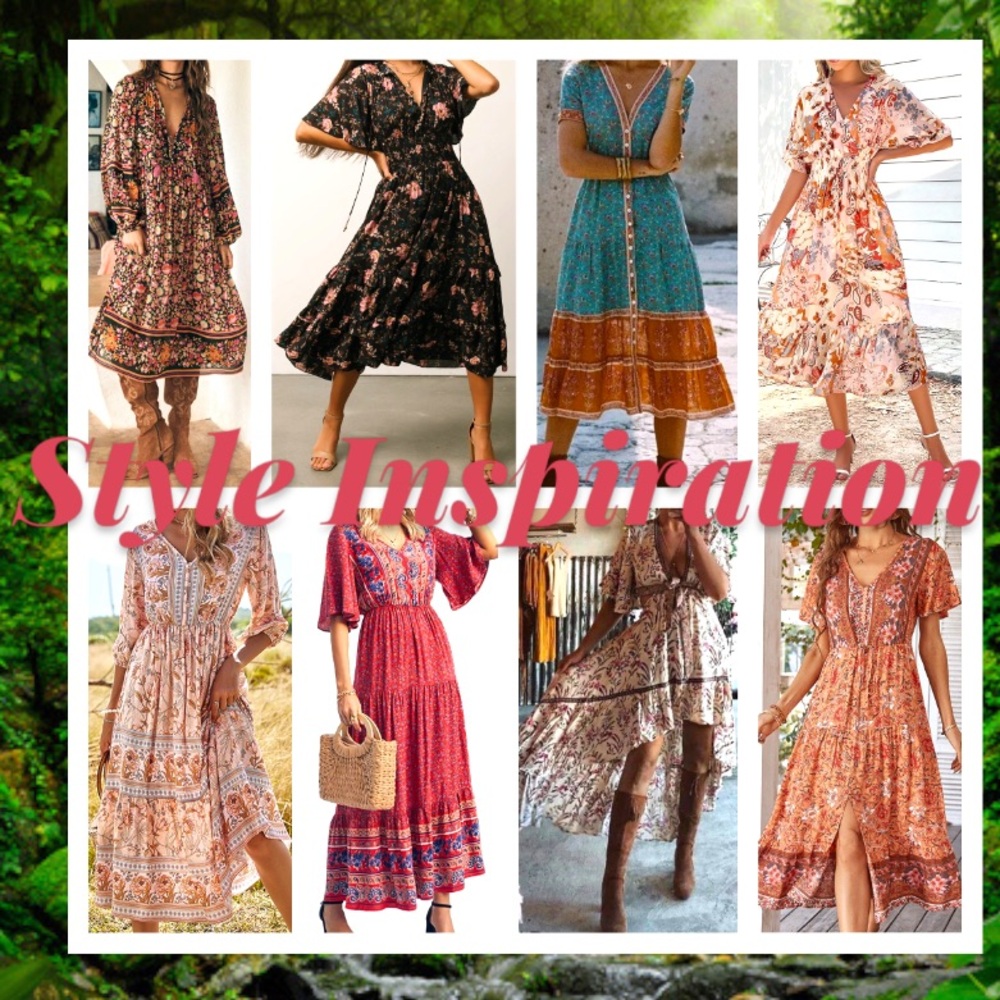 ONE WORLD Bohemian Mixed Floral Tribal Print Midi Dress - Picture 8 of 17